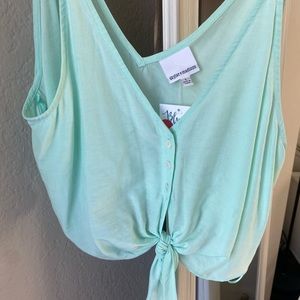 Blue/green tank crop top